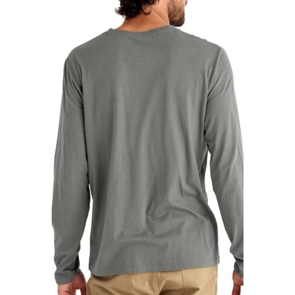 NEW FREE FLY bamboo heritage henley in fatigue - Picture 2 of 3